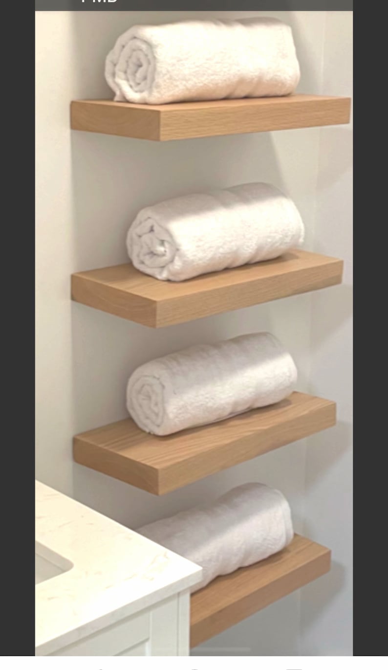 White Oak Floating Shelf Custom Length Depth Includes Etsy