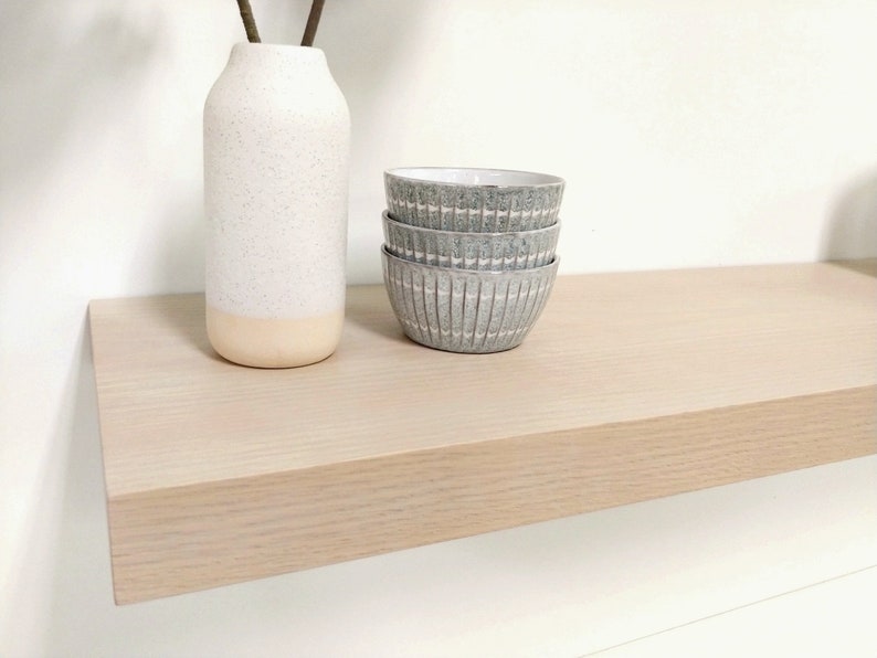 White Oak Light Oak Floating Shelf Custom Length Depth Etsy