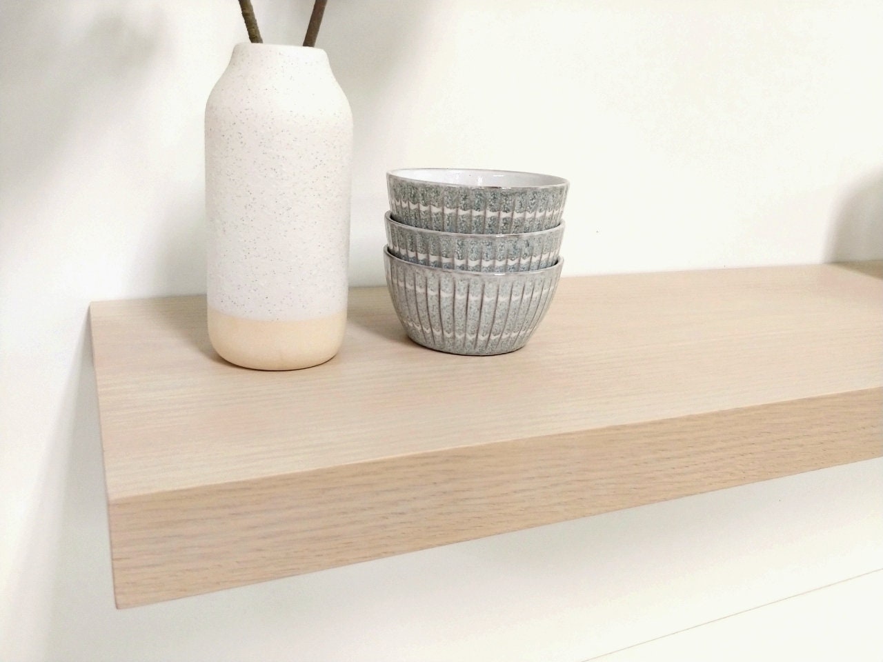White Oak Light Oak Floating Shelf Custom Length Depth Etsy