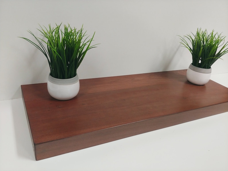 Classic Cherry Floating Shelf smooth satin finish solid wood Etsy