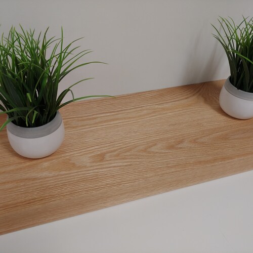 Red Oak Floating Shelf, Custom Length, Depth, Includes Hidden Bracket