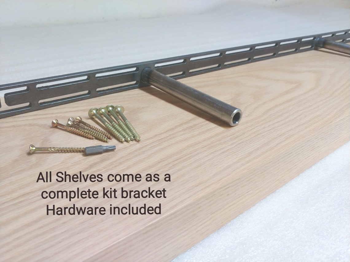 Red Oak Floating Shelf Custom Length Depth Includes Hidden Etsy