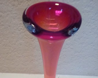 Vintage Red Sweden Glass Vase