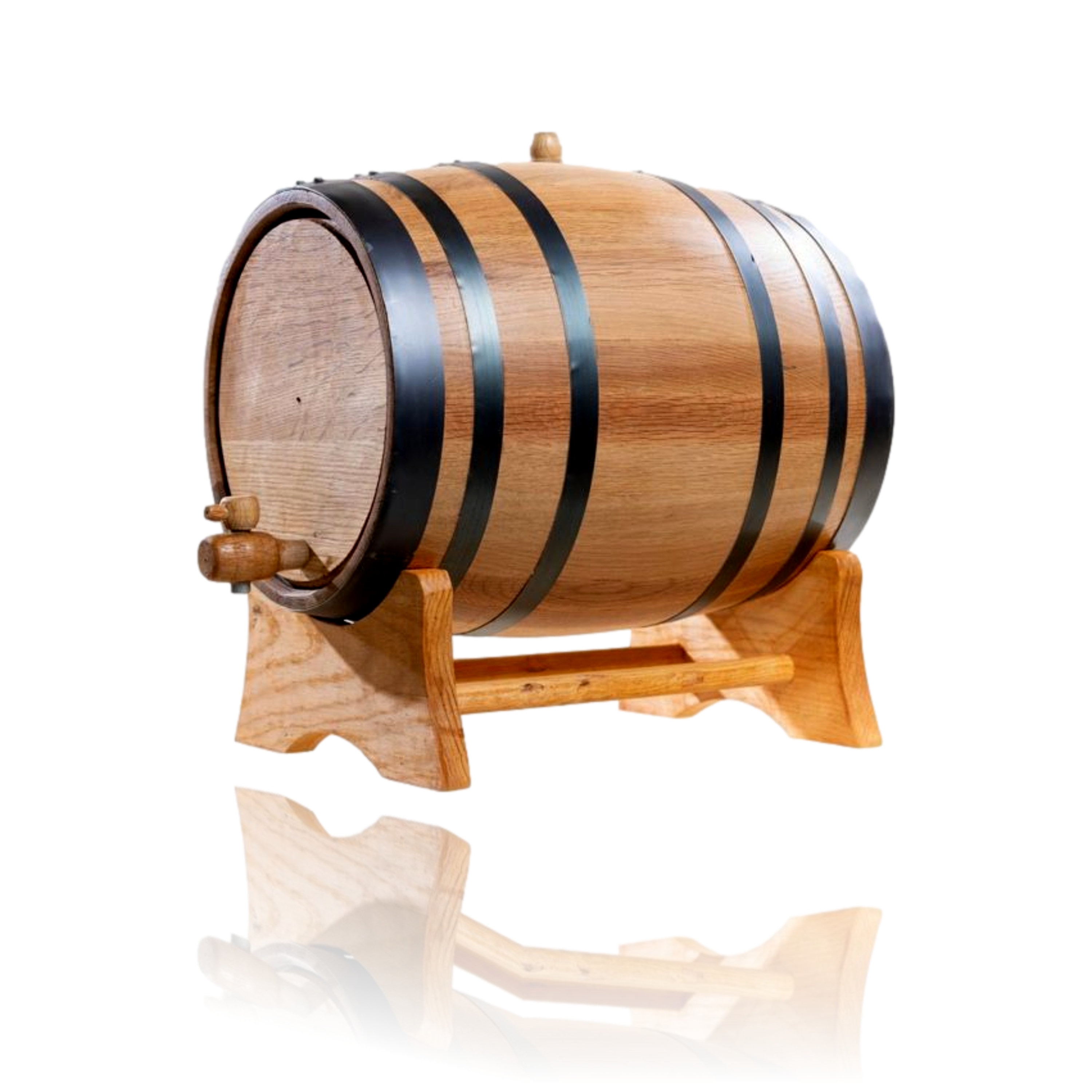Oak Barrel - 5 gallon (20 liter) Black Hoop