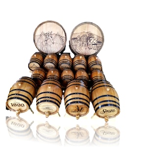 Personalized Engraved Mini Wooden Barrels - Oak Aging Barrels - Whiskey Barrels - Aging Whiskey Barrels - Americal Oak - Liter Bourbon Barrel