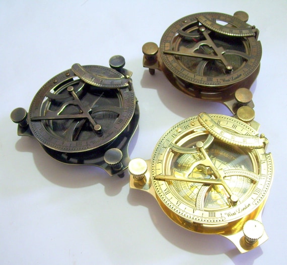 3/'/' Maritime Vintage sundial compass Collectible Navy Marine Brass Compass