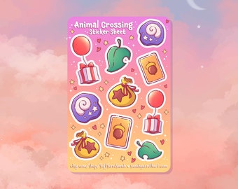 ACNH Icons Vinyl Sticker Sheet || Animal Crossing New Horizons || Cozy Gaming || Kawaii