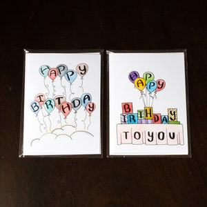 Birthday Card Bundle - Birthday Balloons Cards - Creative Birthday Cards - Balloons Birthday - Party Birthday - Presents Birthday