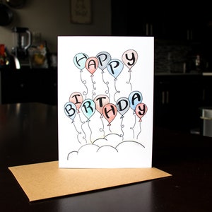 Birthday Card - Birthday Balloons Card - Creative Birthday Card - Balloons Birthday - Party Birthday