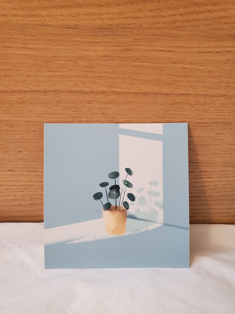 Pilea Peperomioides 5" X 5" Giclée Print | Chinese Money Plant Wall ...
