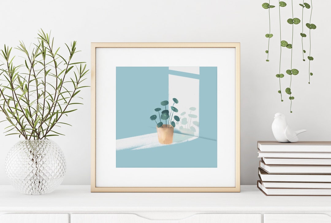 Pilea Peperomioides 5" X 5" Giclée Print | Chinese Money Plant Wall ...