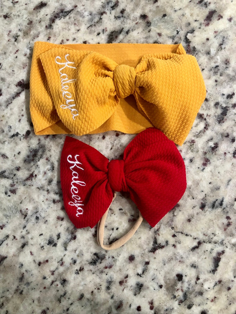 monogram hair bows