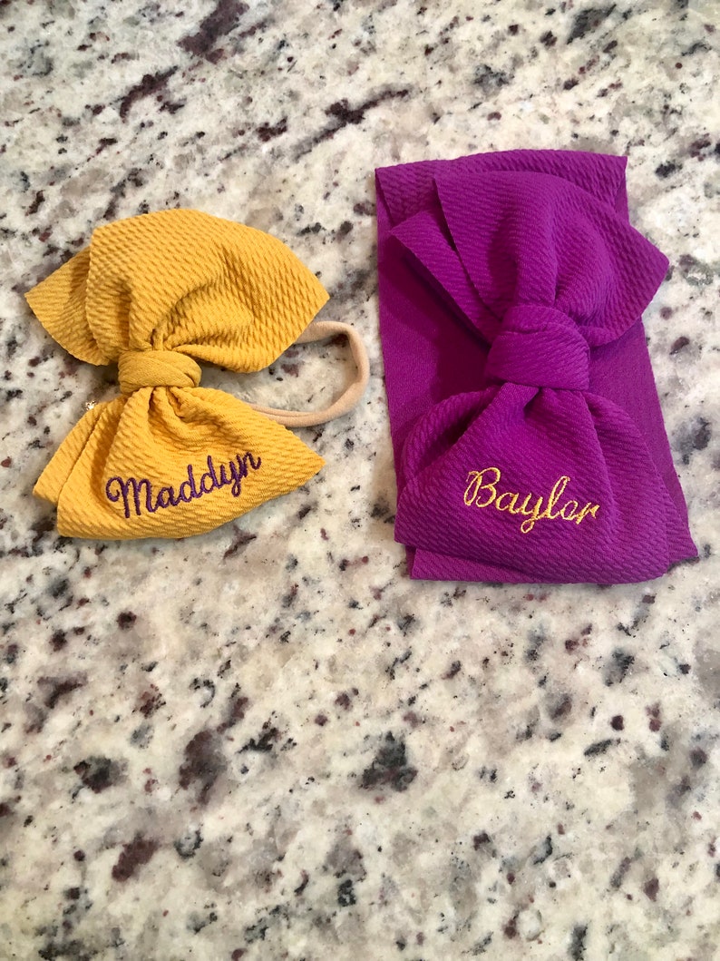 monogram hair bows
