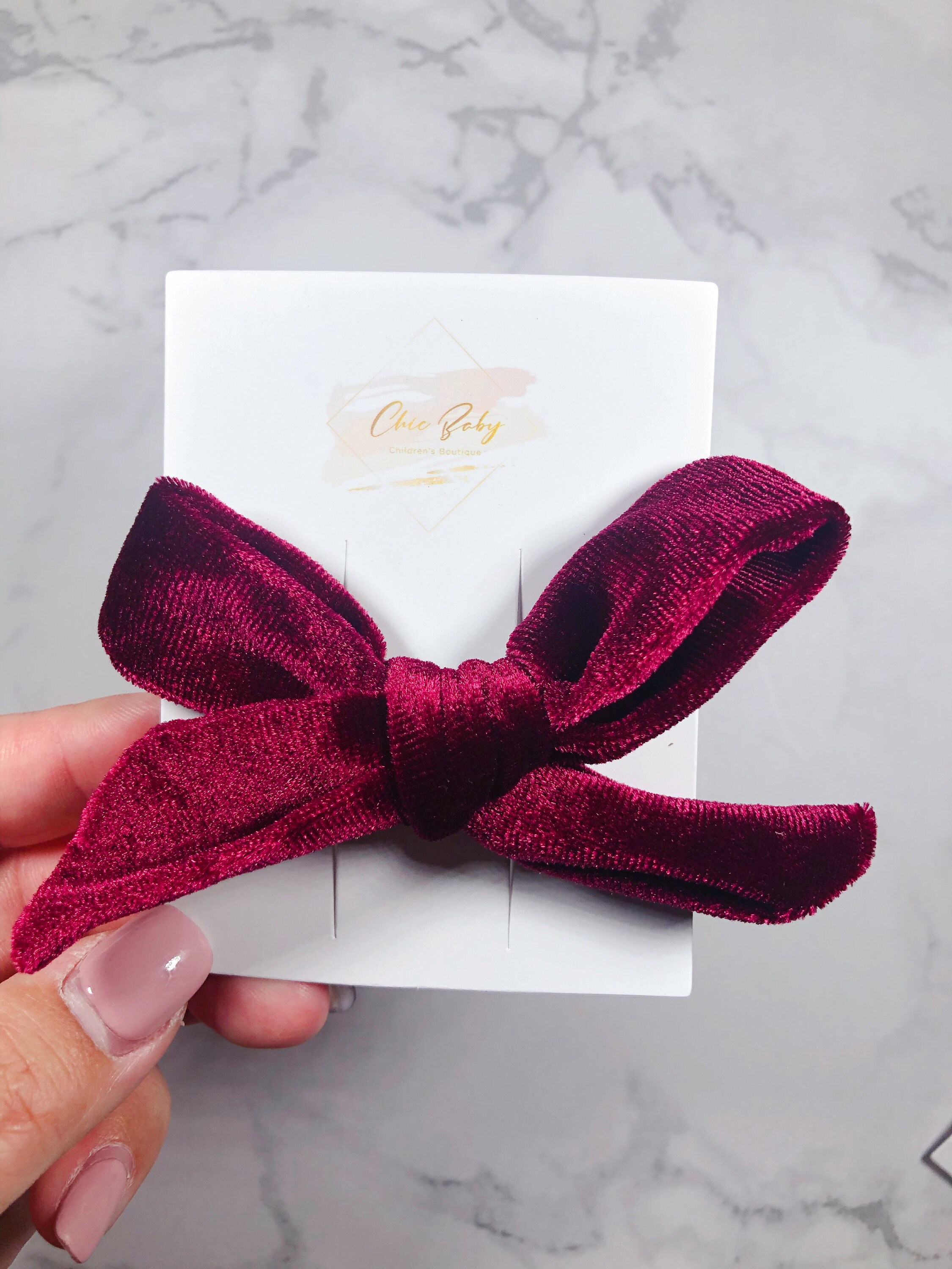 Chicbaby Infant Baby Handmade Soft Velvet Bow Hair Clip 1pk Etsy UK