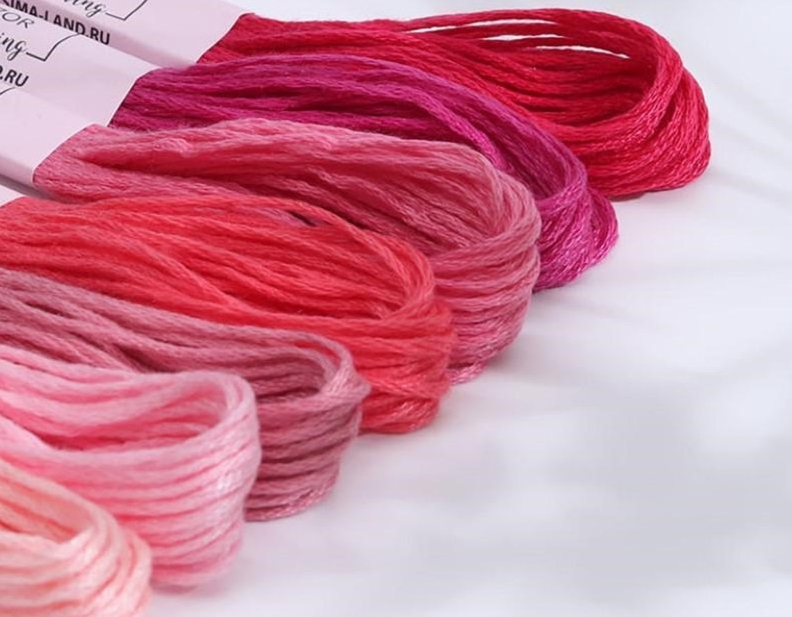 Thread Floss Embroidery Threads Cotton Floss. Set 7 pcs Etsy