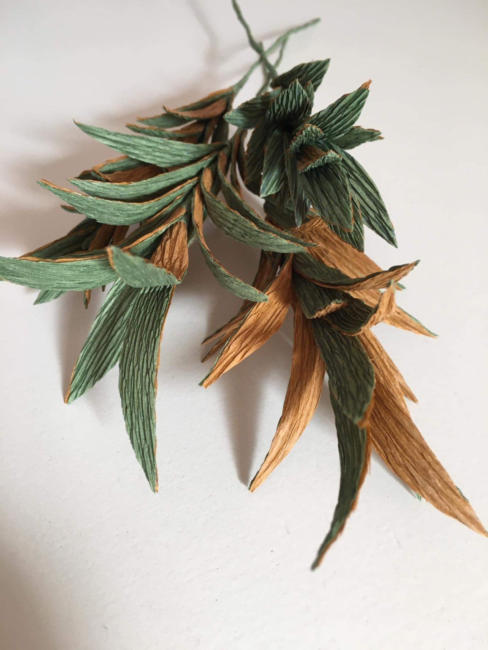 Realistic Crepe Paper Handcrafted Bay Leaves Stems Etsy