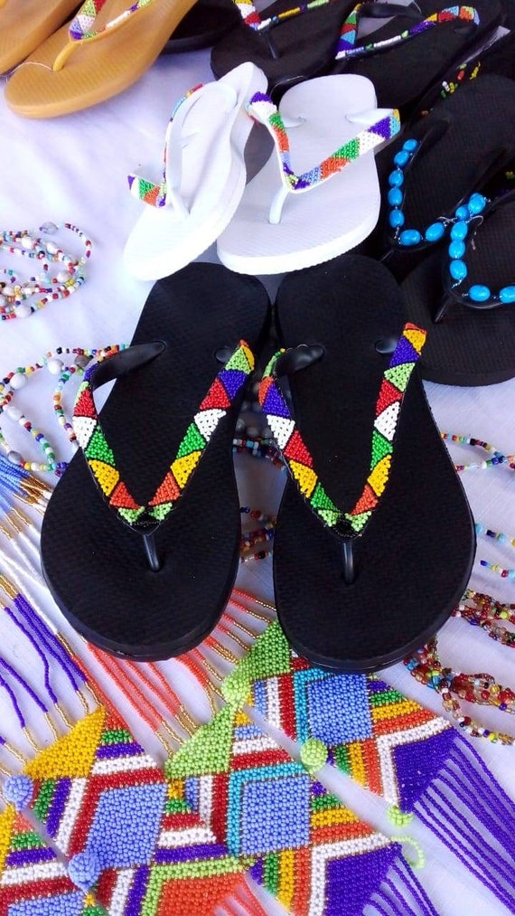 beaded flip flop sandals