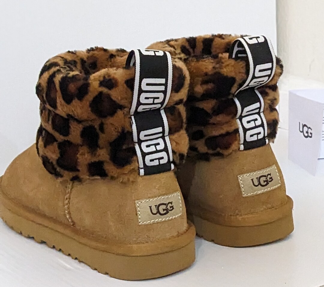Genuine UGG Leopard Print Sheepskin Boots Etsy UK