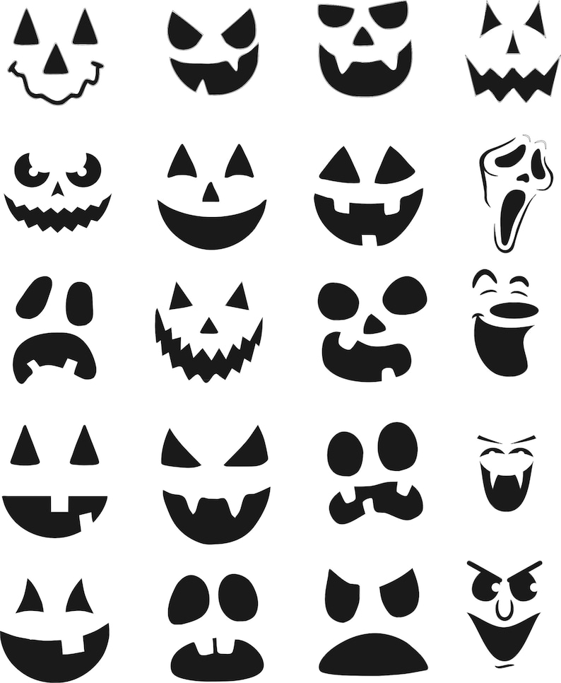 Svg Bundle Halloween, Jack O Lantarn, Scary Faces, - Etsy