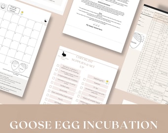 Guide d'incubation des œufs d'oie : calendrier, journal, suivi de l'humidité (téléchargement numérique)