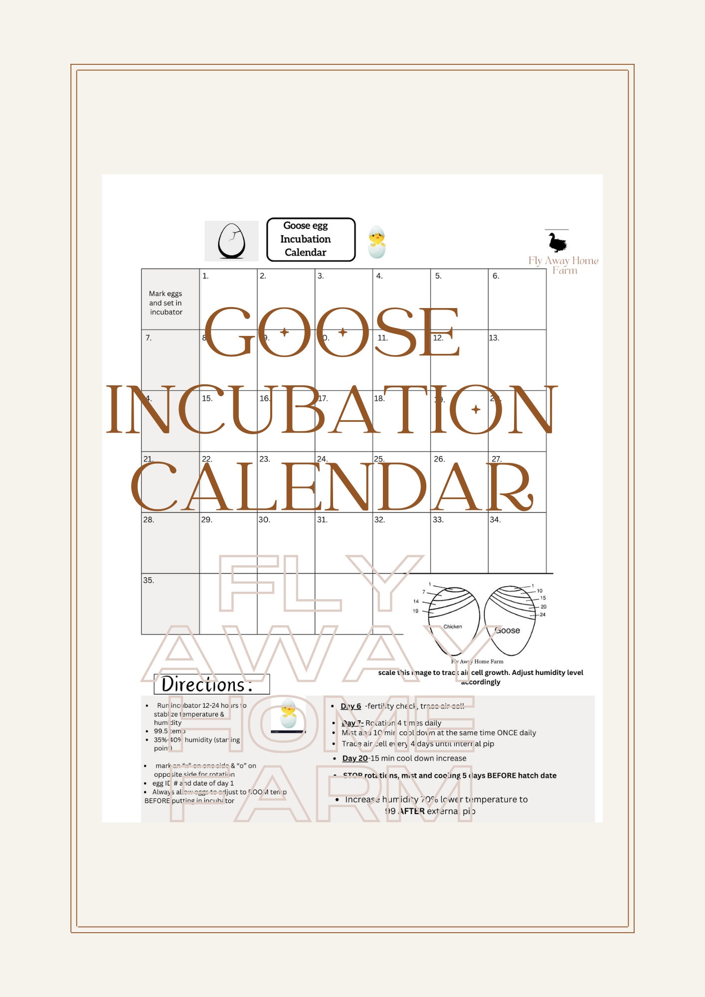 Goose Egg Incubation Guide Etsy