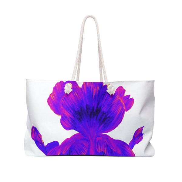 Weekender Bag Purple Iris - Vibrant and Exotic - Embrace the Allure of Exotic Blooms