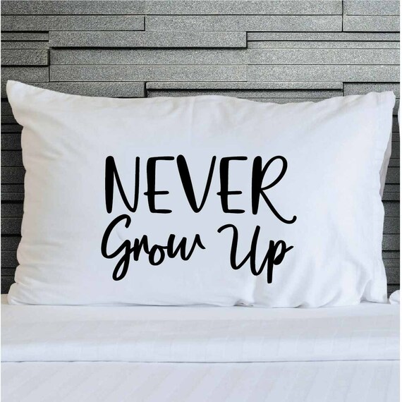 Never Grow Up Reader Pillow Book Lover Pillow Books Throw Etsy