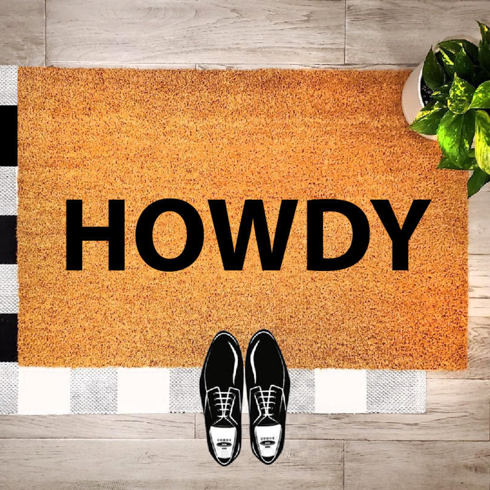 HOWDY Doormat Howdy Door Mat Front Porch Etsy