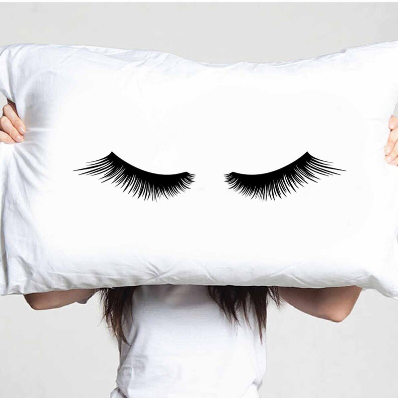 Pillowcase For Her,Shut Eye Pillowcases Eyelashes Pillow Cover Slumber Pillowcase Eyelash Pillowcase Closed Sleepy Eyes Teen Pillowcase
