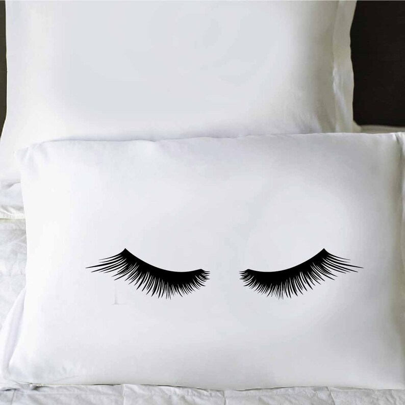 Pillowcase For Her,Shut Eye Pillowcases Eyelashes Pillow Cover Slumber Pillowcase Eyelash Pillowcase Closed Sleepy Eyes Teen Pillowcase