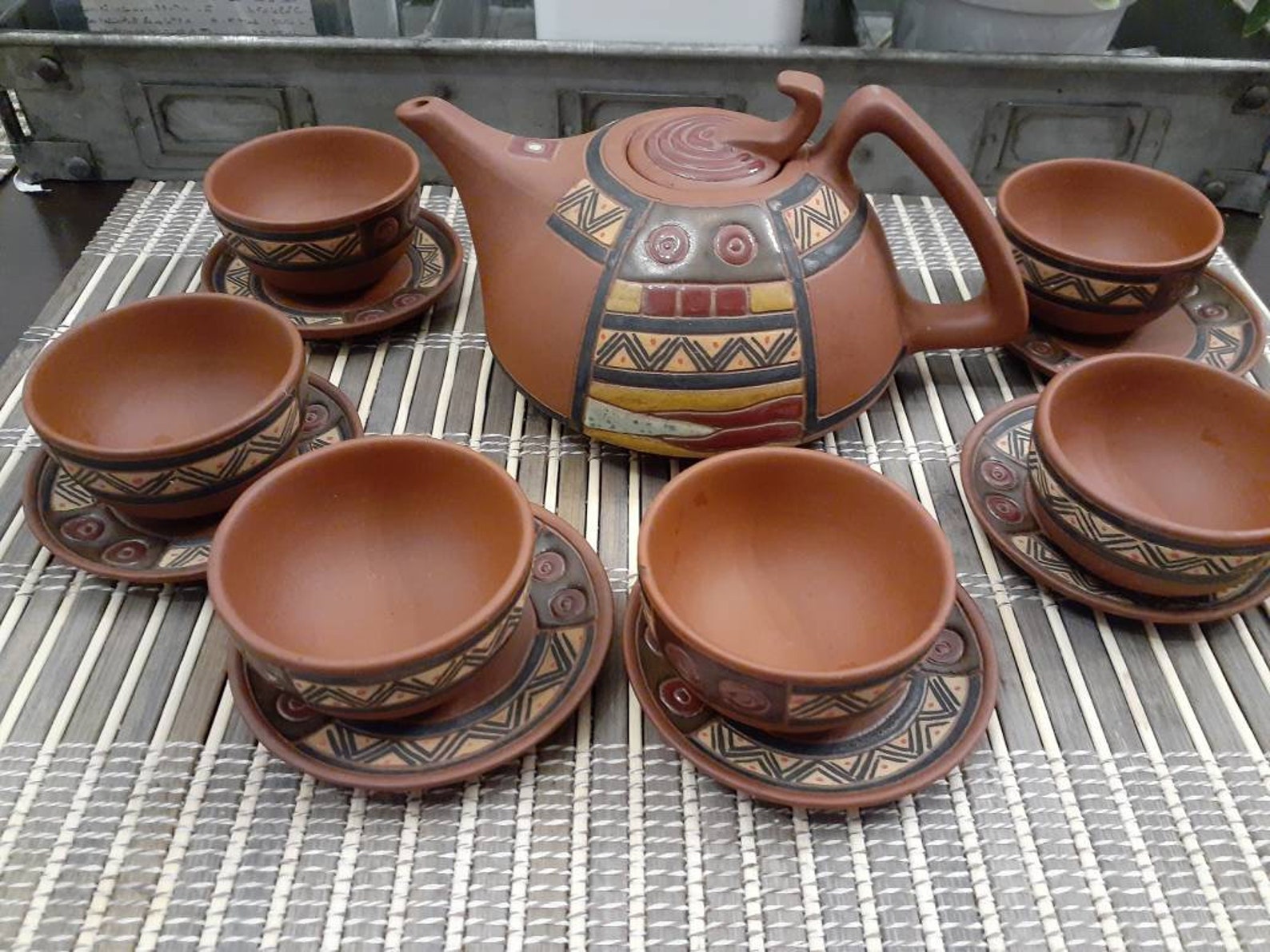 Chinese Clay Pottery Tea Set Etsy
