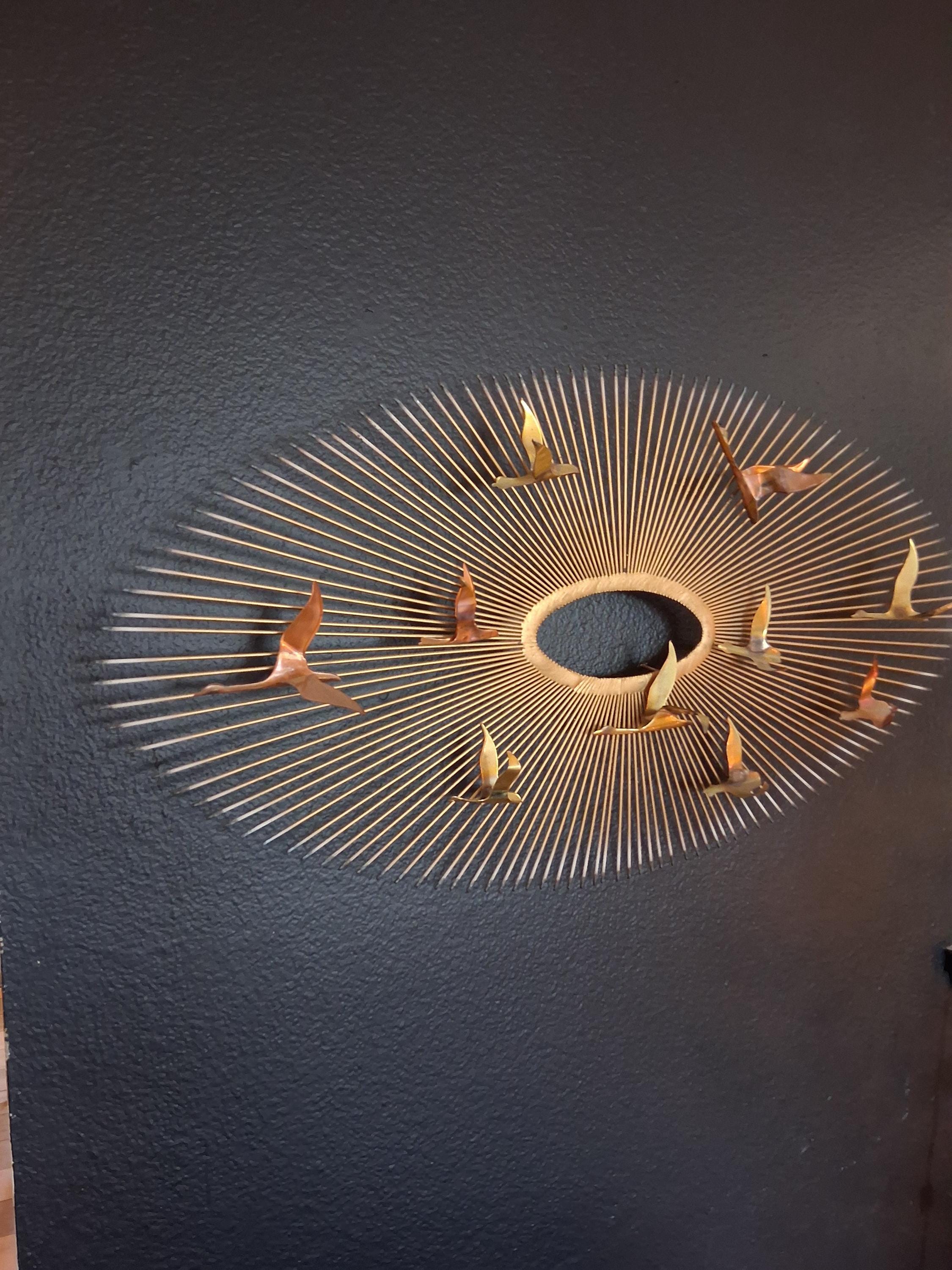 70's Curtis Jere Flying Birds Style Mid Century Modern Sunburst