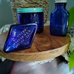 Vintage Medicine Bottle Lot Cobalt Blue Collection