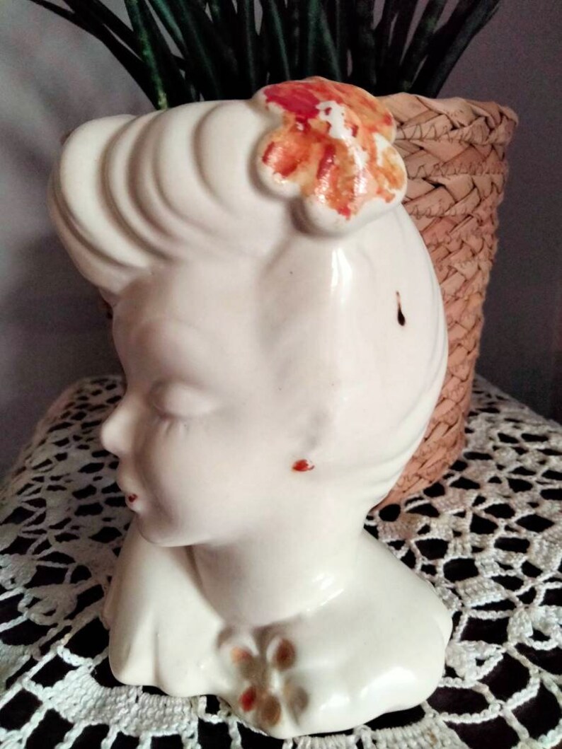 Glamour Girl Head Vase Vintage Head Vase Etsy