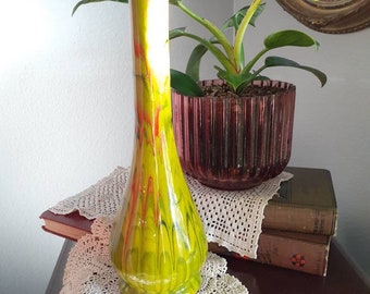 Vintage Drip Glaze Long Neck Vase