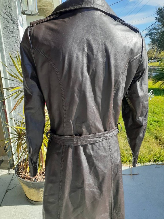 Vintage Leather Trenchcoat - Hippie - Bohemian - … - image 3