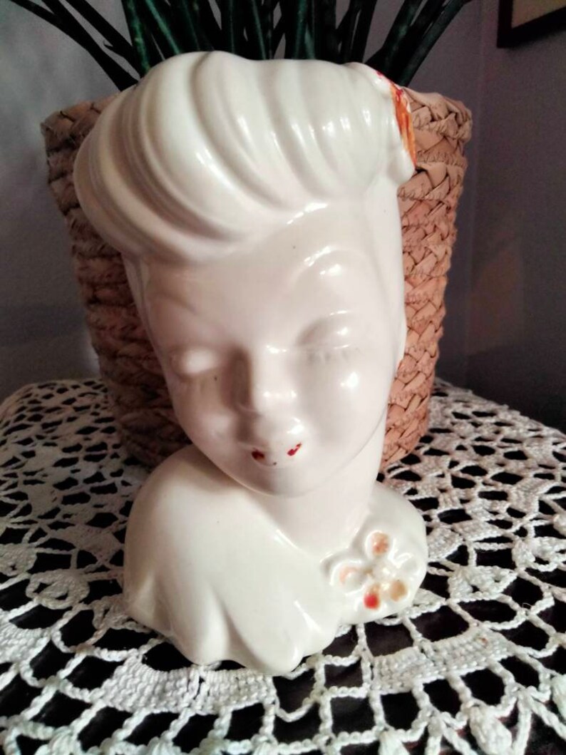 Glamour Girl Head Vase Vintage Head Vase Etsy