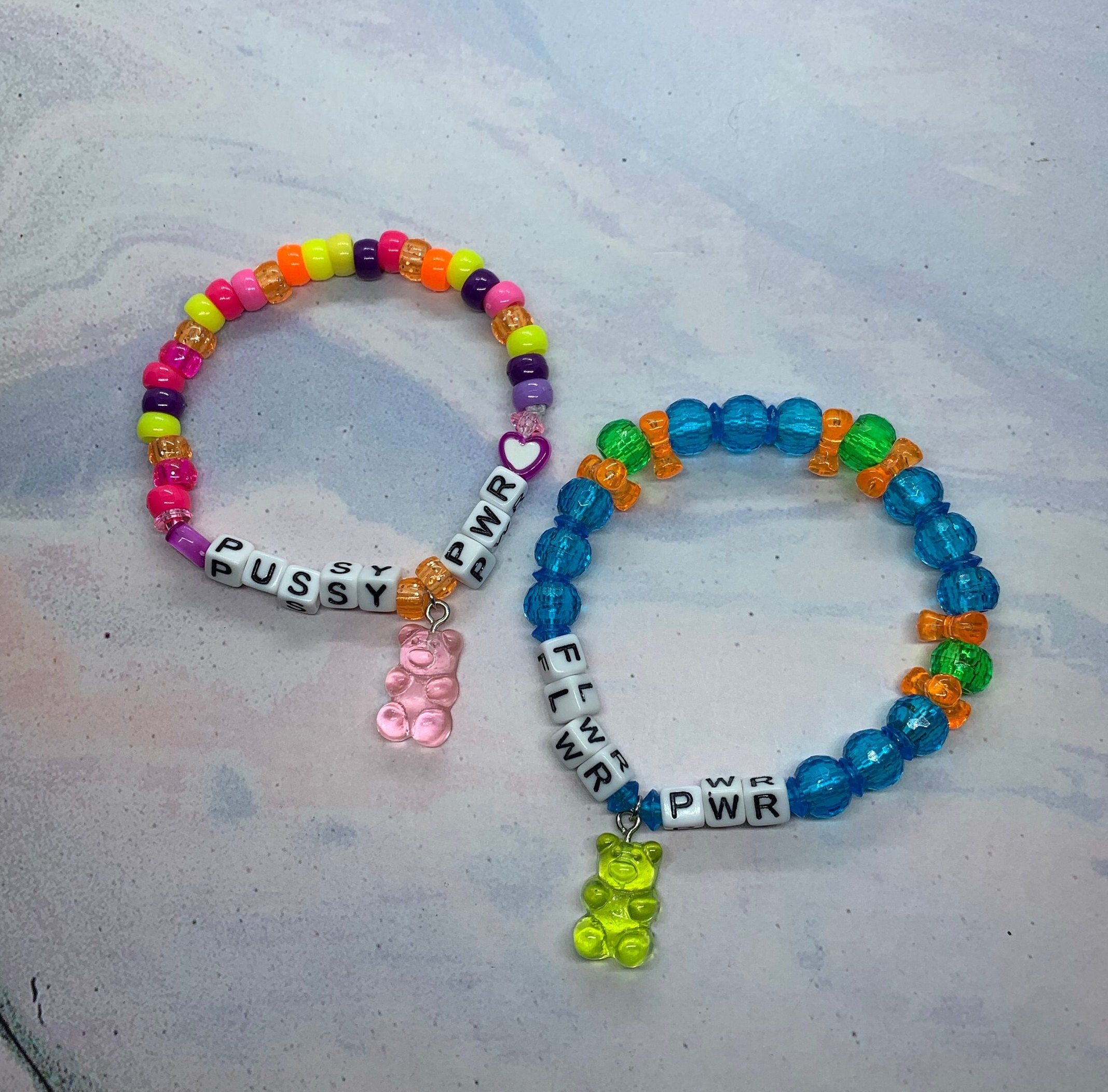 UV Reactive Gummy Bear Kandi Single Bracelet