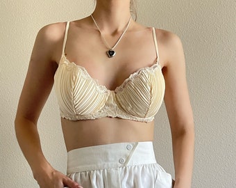 Stunning vintage Pleated la Perla bra, 36 DD, 38 D, 40 D #10230