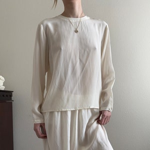 Vintage Oscar de la Renta silk blouse, size S #10195