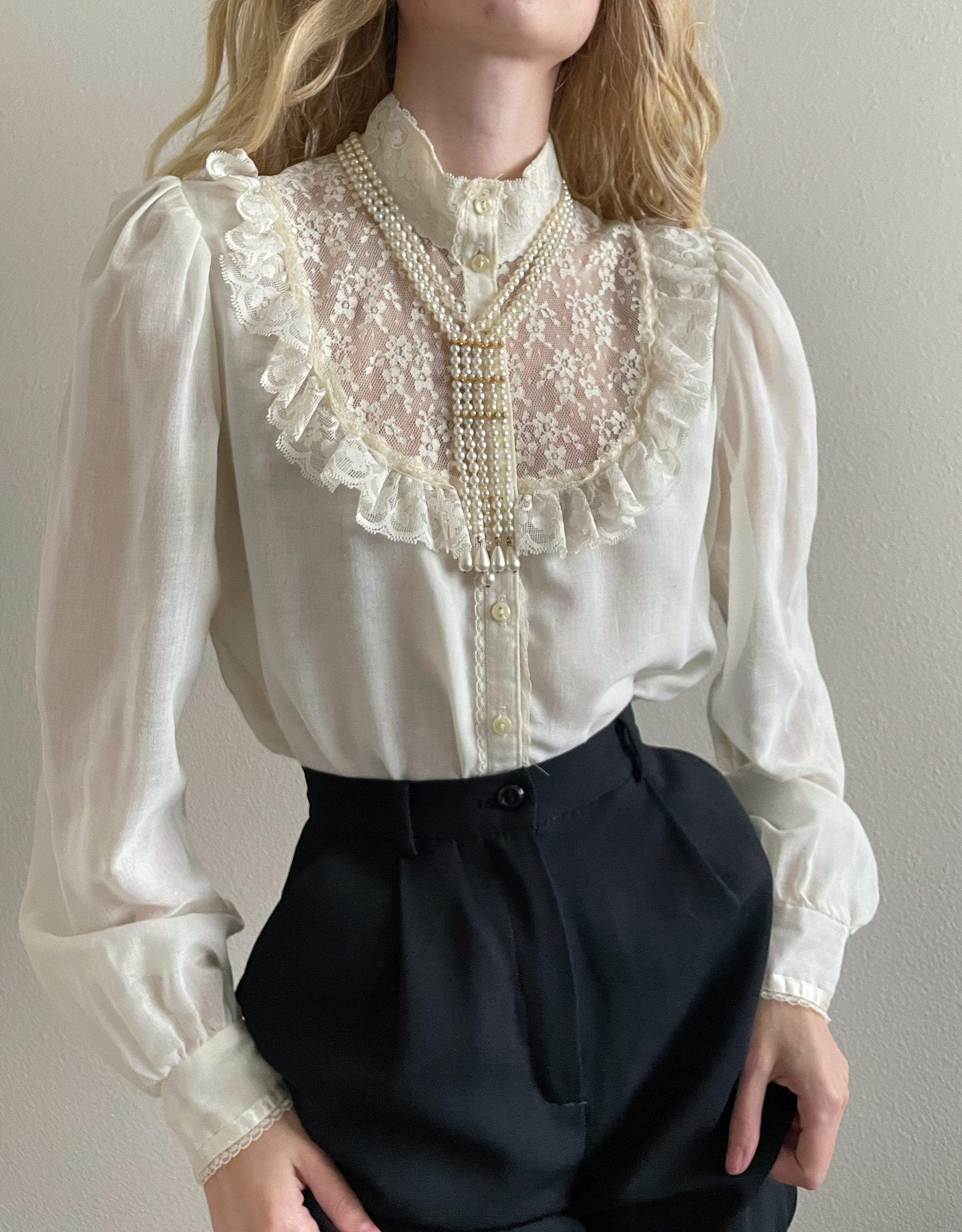 Vintage Gunne Sax Victorian Cotton Blouse Size XS-S - Etsy