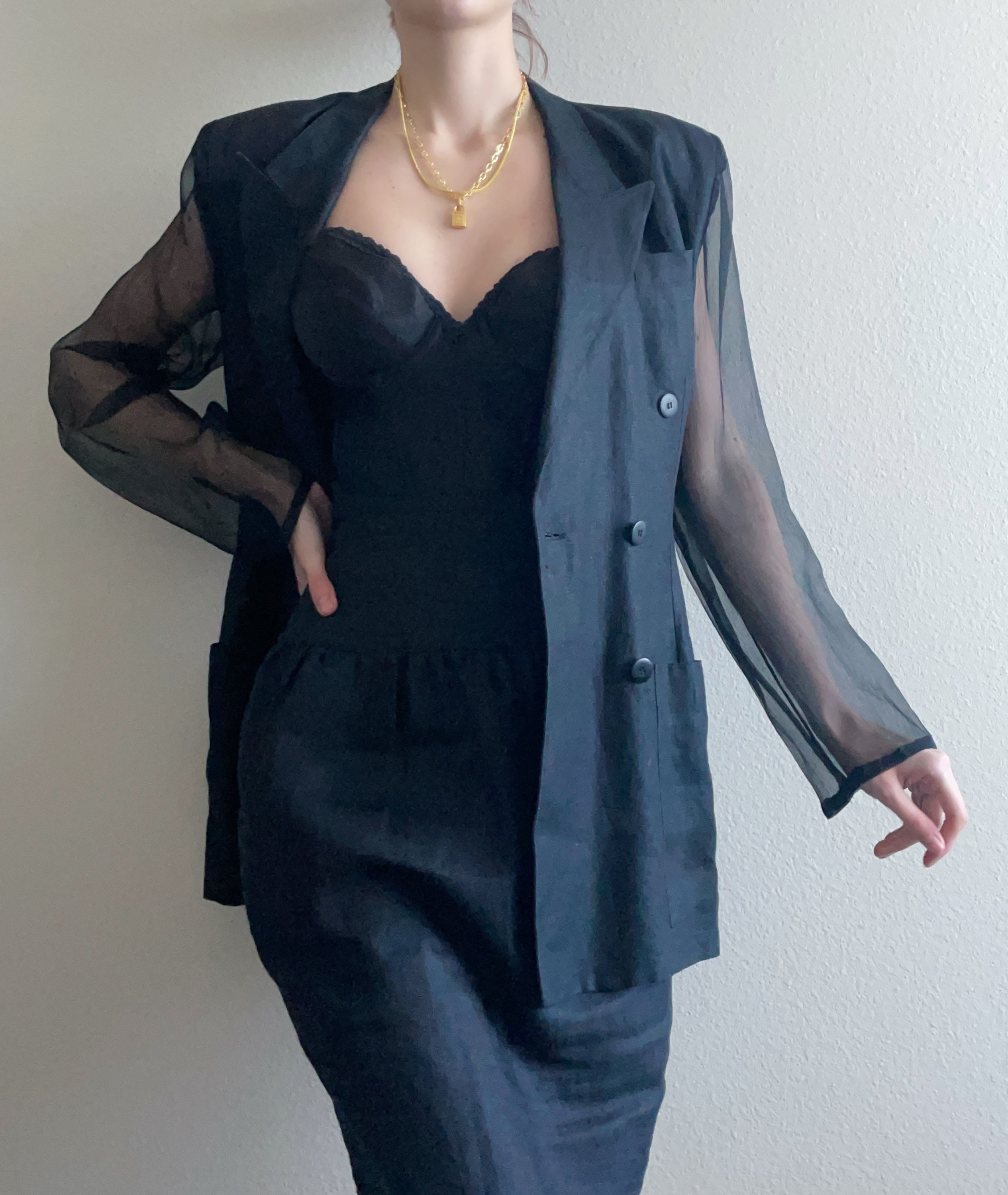 vintage 80s | Lolita Lempicka paris スーツ Vintage Lolita Lempicka Linen and Silk Skirt Suit, Sheer