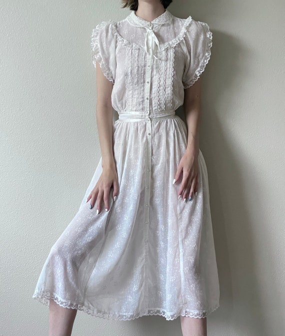 Vintage Gunne Sax Cotton Gauze Prairie Midi Dress Size XS - Etsy