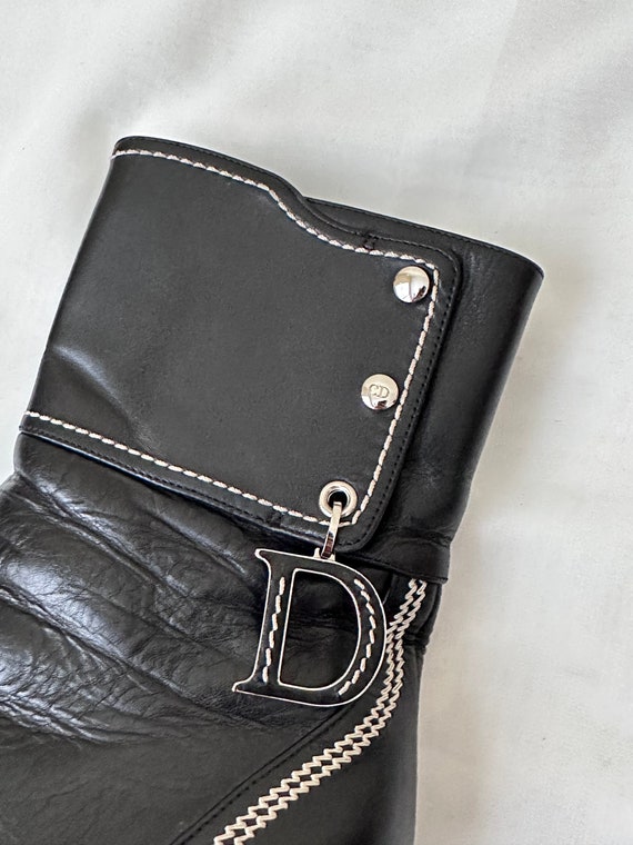 Christian Dior Black Leather Boots High Heel, Size 38 - Etsy