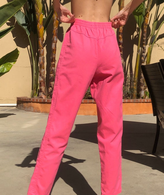Vintage cotton hot pink easy pants, small