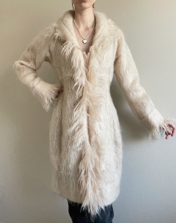 Vintage Light Beige Mohair Shaggy Coat, Size XS - S #10077 - Etsy
