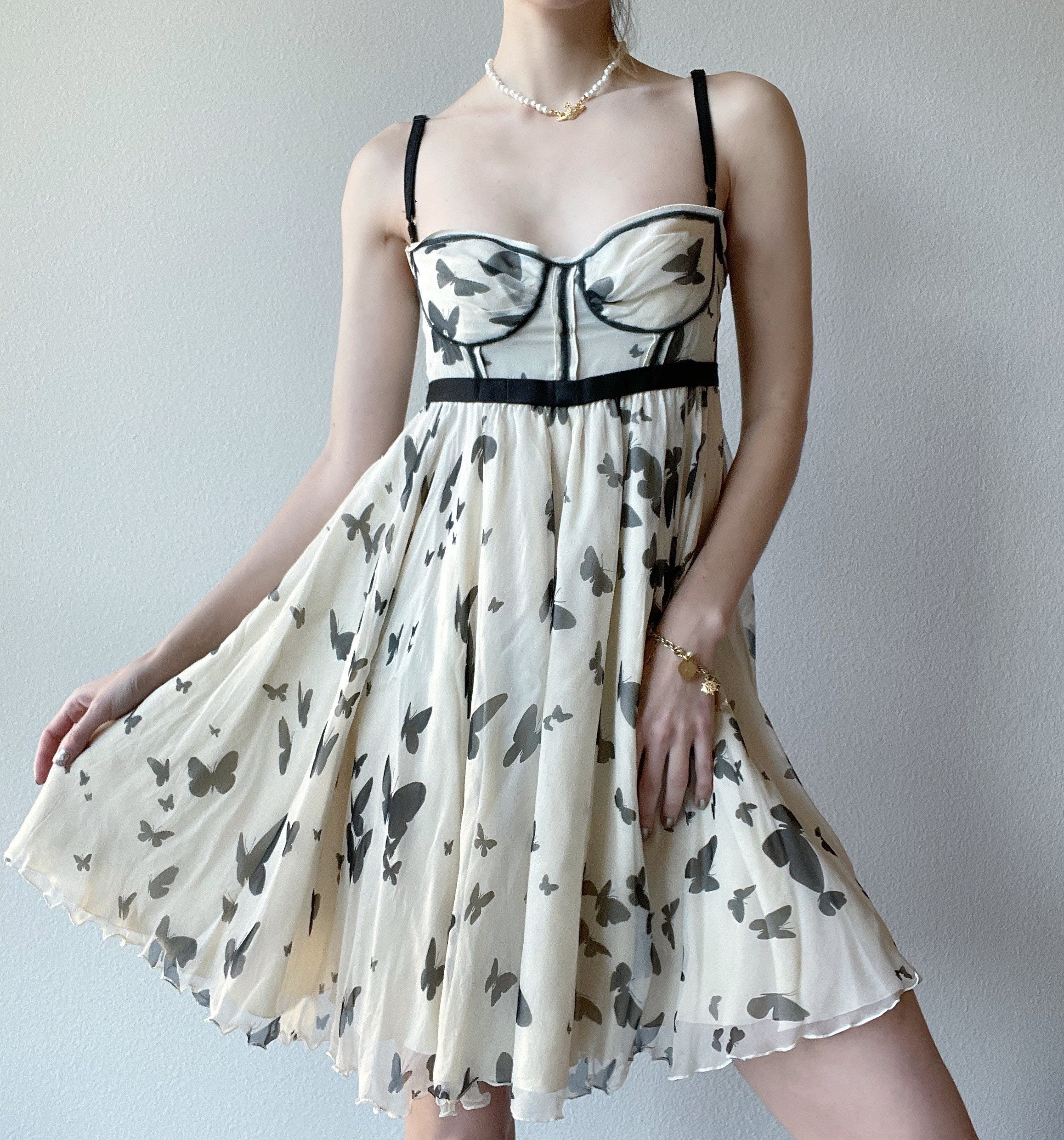Dolce gabbana top butterfly dress