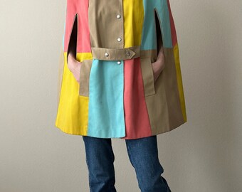 One of a kind 70s cape trench coat, one size