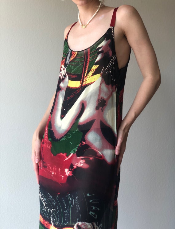 Rare gorgeous Vtg Jean Paul Gaultier slip dress, … - image 2