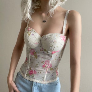 Vintage Italian floral bustier, size 36B